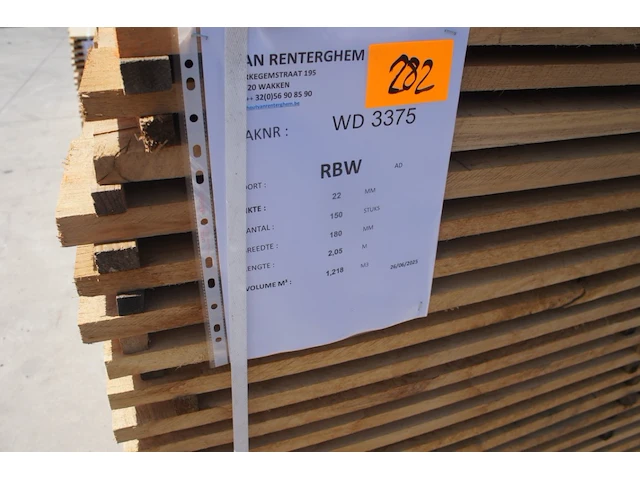 1,22 m³ eiken planken 22mm - afbeelding 2 van  4