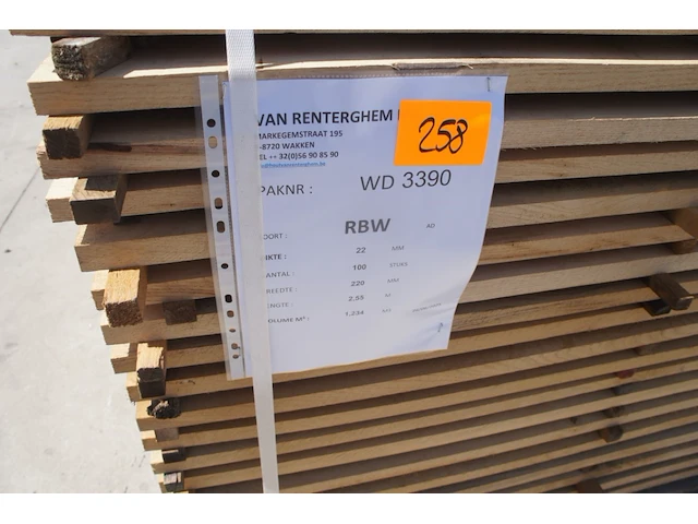 1,23 m³ eiken planken 22mm - afbeelding 2 van  4