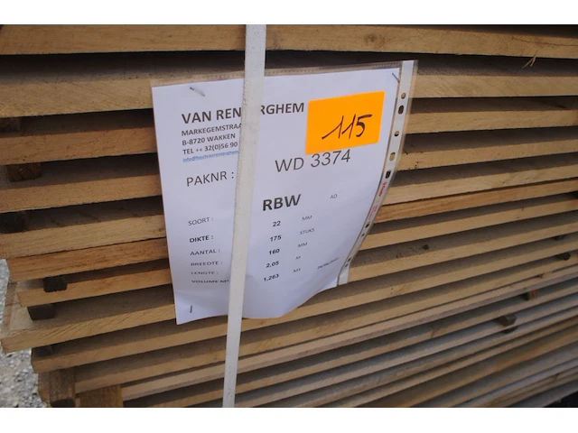 1,26 m³ eiken planken 22mm - afbeelding 2 van  5