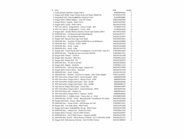 126 stuks diversen merk: dragon ball z, dbz, funko, etc - afbeelding 2 van  2
