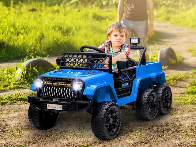 12v elektrische auto voor kinderen, met aanhanger - afbeelding 1 van  9