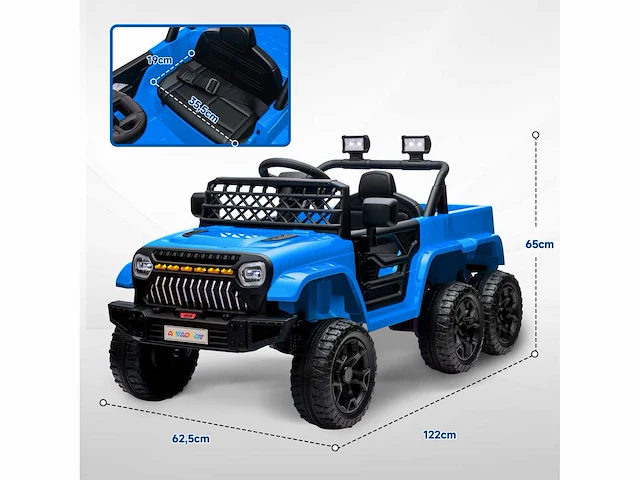 12v elektrische auto voor kinderen, met aanhanger - afbeelding 4 van  9