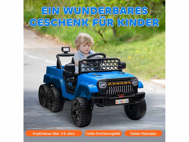 12v elektrische auto voor kinderen, met aanhanger - afbeelding 5 van  9