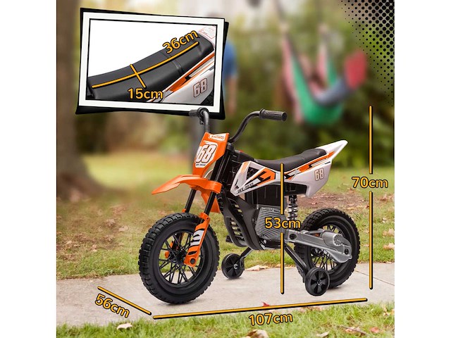 12v elektrische motorfiets voor kinderen met muziek - afbeelding 4 van  6