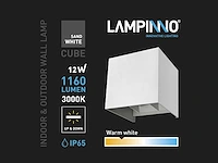 12w led wandlamp kubus duo licht verstelbaar waterdicht (10x) - afbeelding 8 van  9