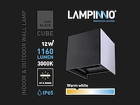 12w led wandlamp kubus duo licht verstelbaar waterdicht (20x) - afbeelding 5 van  9