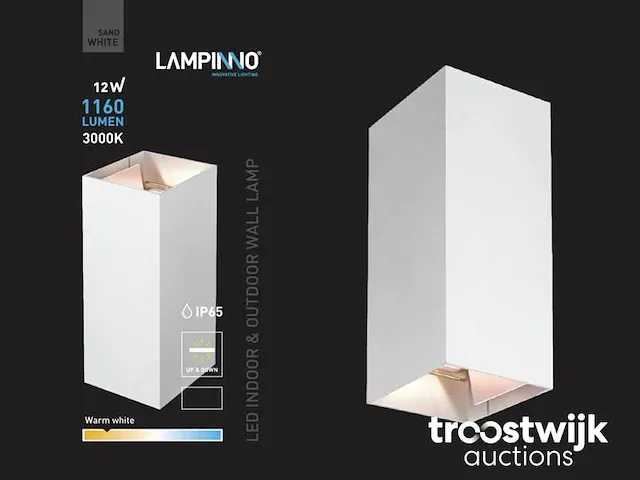 12w led zand wit wandlamp rechthoekig duo licht verstelbaar waterdicht - afbeelding 3 van  6