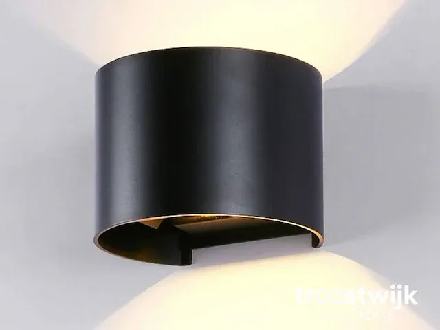 12w led zand zwart wandlamp rond duo licht verstelbaar waterdicht - afbeelding 1 van  6