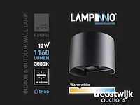 12w led zand zwart wandlamp rond duo licht verstelbaar waterdicht - afbeelding 2 van  6