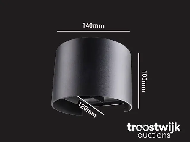 12w led zand zwart wandlamp rond duo licht verstelbaar waterdicht - afbeelding 5 van  6