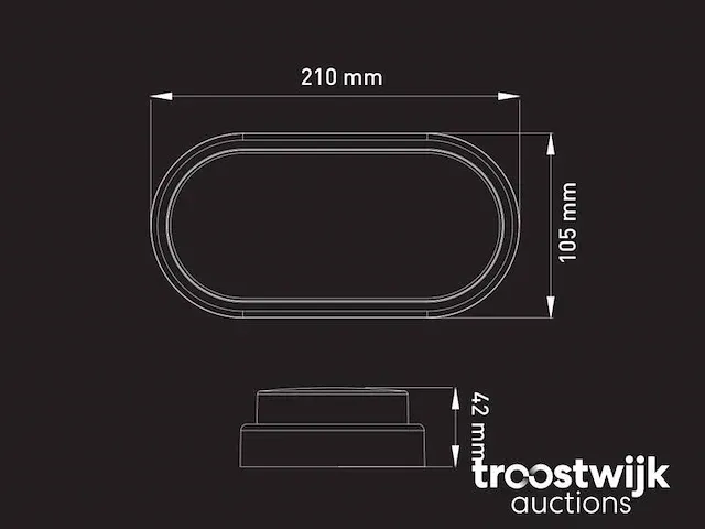 12w opbouw design led panelen ovaal waterdicht 3000k - afbeelding 5 van  6