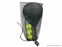 12x adrenix padelset - turquise/rood/blauw - afbeelding 1 van  3
