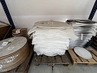 12x keramische salontafelblad round statuarietto bianco matte - 680mm - afbeelding 2 van  3
