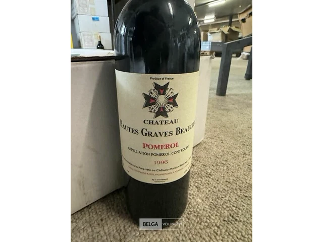 12x1 fles chateau hautes graves beaulieu 1996 - afbeelding 3 van  3