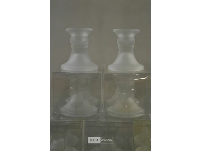12x2st glazen kandelaars matglas - afbeelding 2 van  2