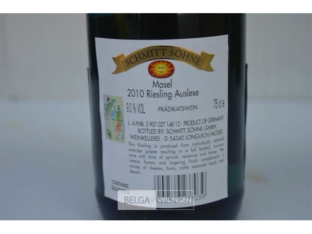 12x750ml schmitt söhne riesling mosel, 2010, 9%, duitsland - afbeelding 4 van  5