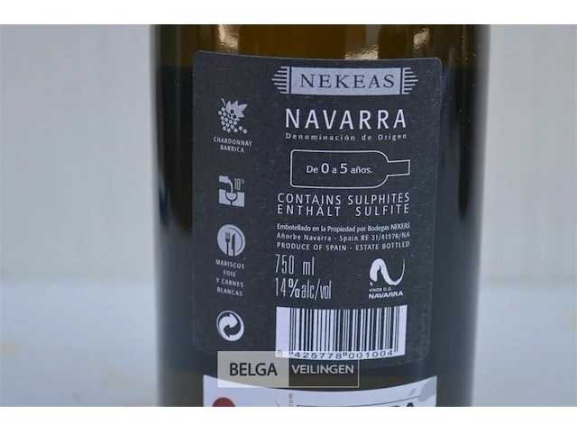 12x75cl nekeas chardonnay, fermentado en barrica, 2009, 14%, spanje - afbeelding 3 van  6