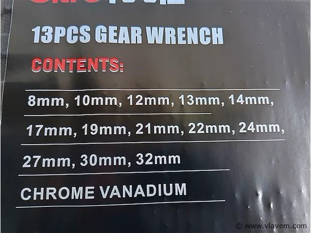13 delige steek ringratelset 8-32mm - afbeelding 8 van  8