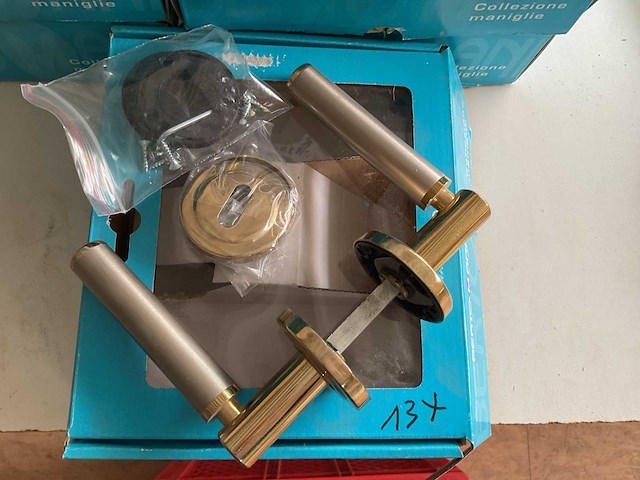 13 deurkrukken koper met inox - afbeelding 2 van  5