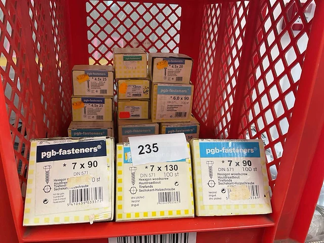 13 dozen houtdraadbouten; universele schroeven; afdekplaatjes - afbeelding 1 van  3