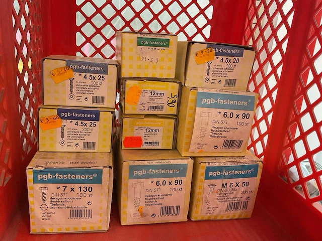 13 dozen houtdraadbouten; universele schroeven; afdekplaatjes - afbeelding 3 van  3