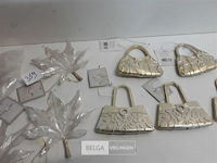 13 x hangdeco 5 x handtas 9 cm + 8 x blad acryl 13 cm - afbeelding 3 van  3