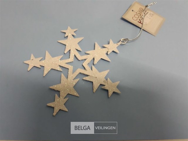 13 x hangdeco ster metaal glitter - afbeelding 3 van  3