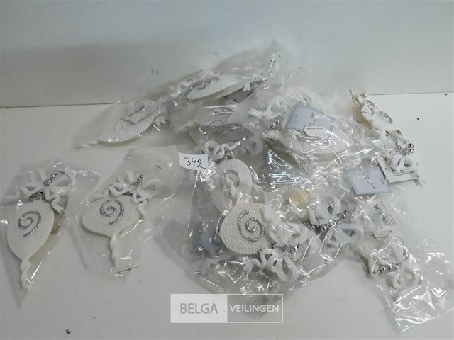 13 x hangdeco wit/zilver 2 assorti - afbeelding 2 van  3