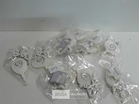13 x hangdeco wit/zilver 2 assorti - afbeelding 1 van  3