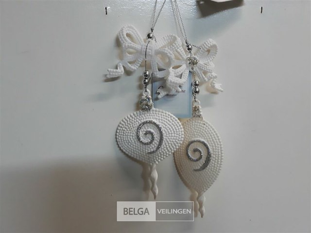 13 x hangdeco wit/zilver 2 assorti - afbeelding 3 van  3