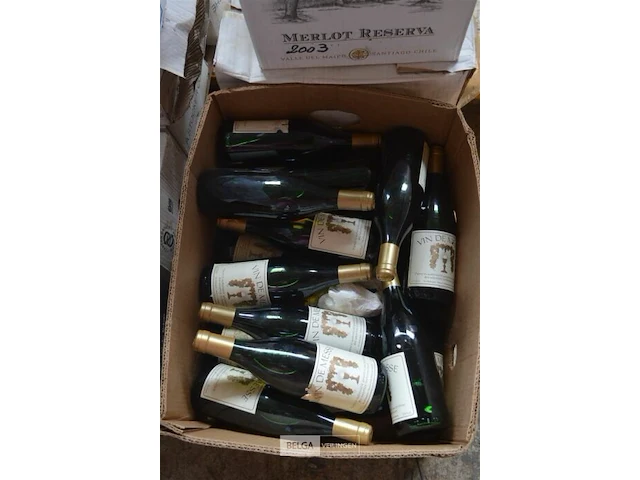 ±132 flessen inhoud pallet div soorten wijnen - afbeelding 6 van  8