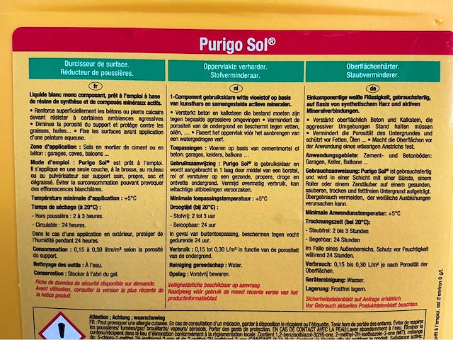 13x purigo sol oppervlakteverharder (5l) - afbeelding 4 van  5