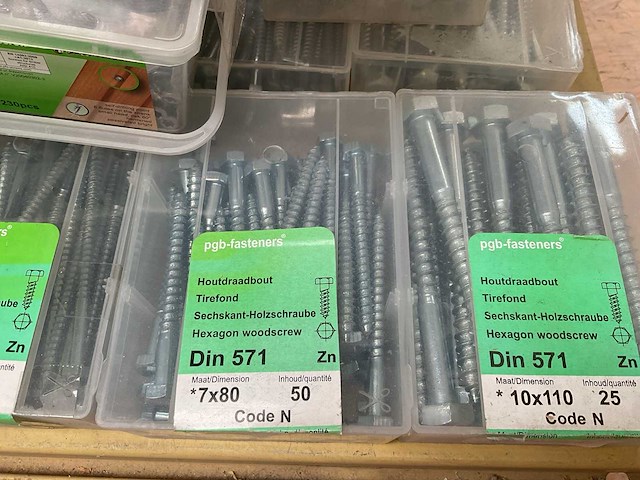 14 dozen houtdraadbouten; afdekdopjes - afbeelding 4 van  10