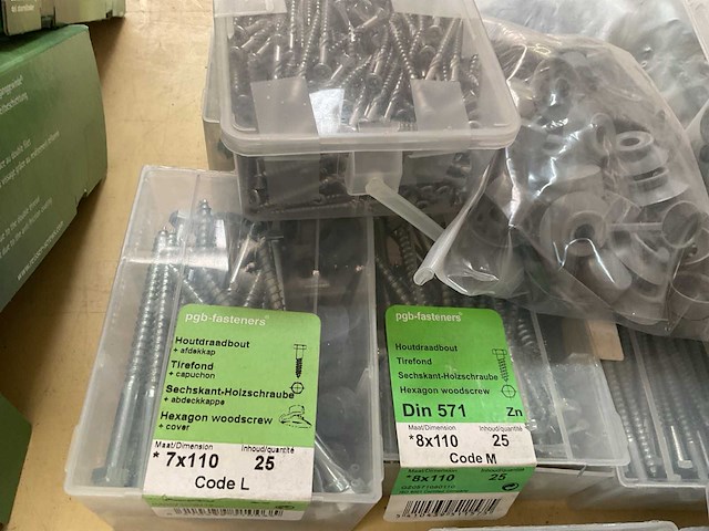 14 dozen houtdraadbouten; afdekdopjes - afbeelding 6 van  10