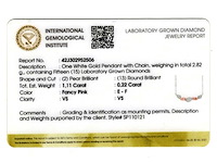 14 karaat witgouden ketting met 1,33 ctshanger met in het laboratorium gekweekte diamant - afbeelding 2 van  7