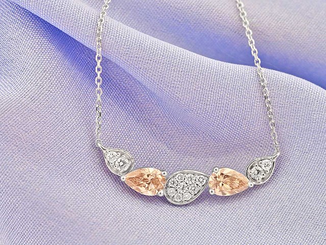 14 karaat witgouden ketting met 1,33 ctshanger met in het laboratorium gekweekte diamant - afbeelding 3 van  7