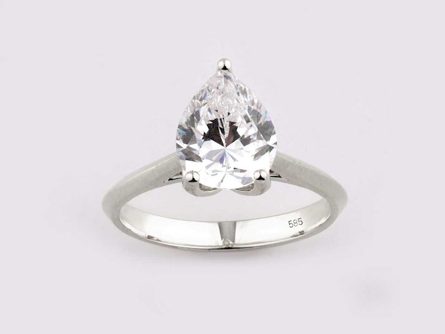 14 karaat witgouden ring met 2,0 kt in het laboratorium gekweekte diamant (maat-eu-54) - afbeelding 1 van  9