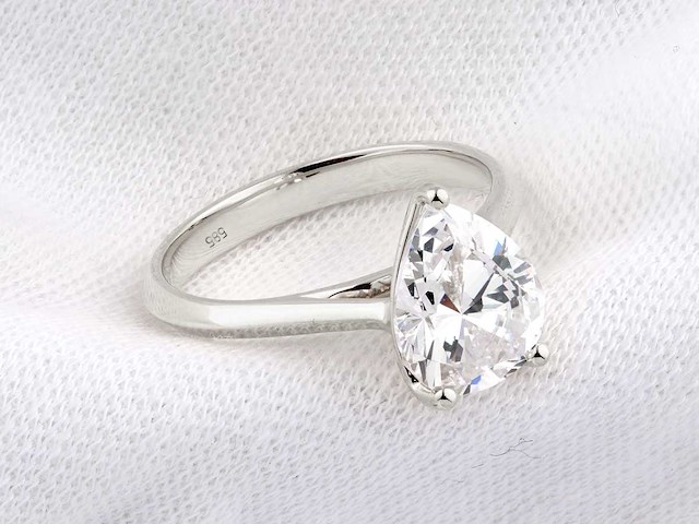 14 karaat witgouden ring met 2,0 kt in het laboratorium gekweekte diamant (maat-eu-54) - afbeelding 3 van  9