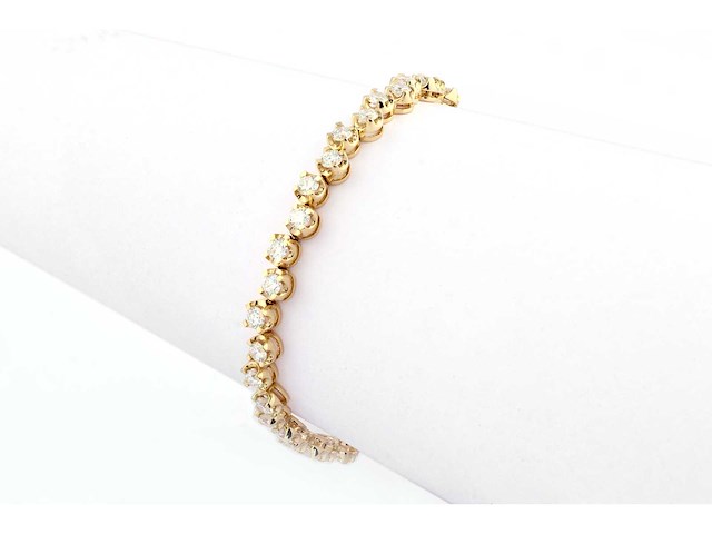14 karaats geelgouden armband met 4,09 cts in het laboratorium gekweekte diamanten - afbeelding 2 van  9