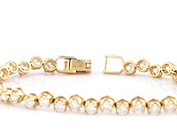 14 karaats geelgouden armband met 4,09 cts in het laboratorium gekweekte diamanten - afbeelding 4 van  9