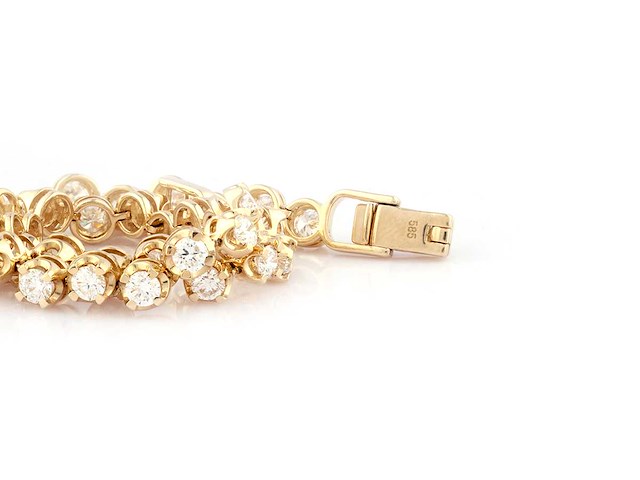 14 karaats geelgouden armband met 4,09 cts in het laboratorium gekweekte diamanten - afbeelding 6 van  9