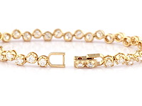 14 kt geelgouden armband met 4,09 cts laboratoriumgekweekte diamanten - afbeelding 3 van  9