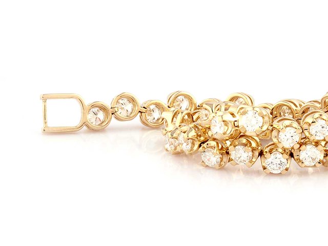 14 kt geelgouden armband met 4,09 cts laboratoriumgekweekte diamanten - afbeelding 5 van  9