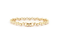 14 kt geelgouden armband met 4,09 cts laboratoriumgekweekte diamanten - afbeelding 7 van  9