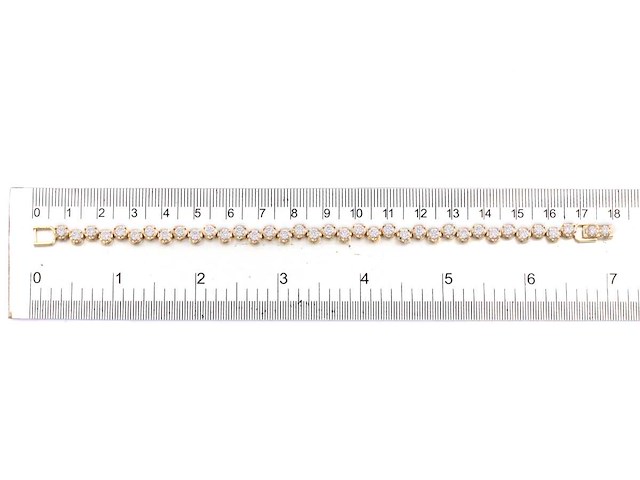 14 kt geelgouden armband met 4,09 cts laboratoriumgekweekte diamanten - afbeelding 8 van  9