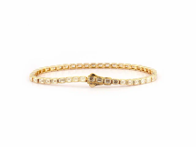 14 kt geelgouden armband met 4,91 in het laboratorium gekweekte diamant - afbeelding 5 van  9