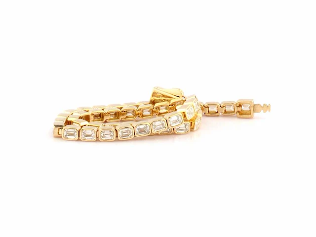 14 kt geelgouden armband met 4,91 in het laboratorium gekweekte diamant - afbeelding 7 van  9