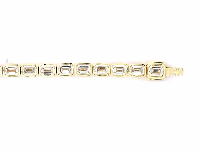 14 kt geelgouden armband met 4,91 in het laboratorium gekweekte diamant - afbeelding 8 van  9