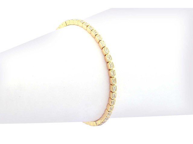 14 kt geelgouden armband met 4,91 in het laboratorium gekweekte diamant - afbeelding 4 van  9