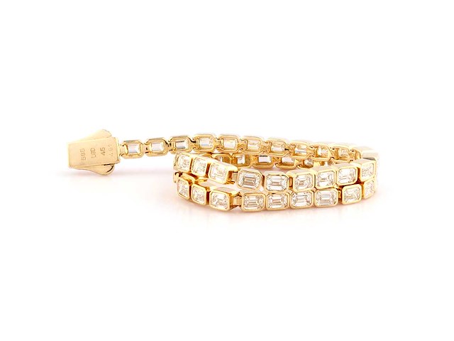 14 kt geelgouden armband met 4,91 in het laboratorium gekweekte diamant - afbeelding 6 van  9
